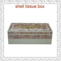 Caja de almacenamiento de tejido rosa caja de mosaico de concha de mar para la decoración del hogar